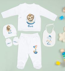 BK Kids Kişiye Özel 9 Parça Beyaz Hastane Çıkışı ve Battaniye Hediye Seti, Yeni Doğan Bebek Giyim Hediyesi-2