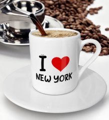 BK Gift I Love New York Tasarımlı Türk Kahvesi Fincanı - Model 1