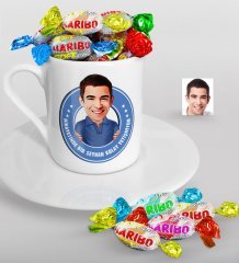 Kişiye Özel Bay Nihayetinde Karikatürlü Türk Kahvesi Fincanı ve Haribo Şeker Hediye Seti-3