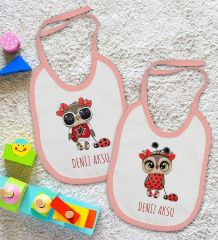 BK Kids Kişiye Özel İsimli 2’li Pembe Mama Önlüğü-16