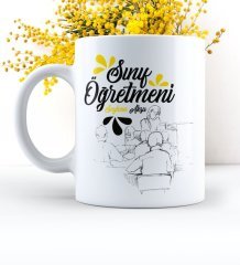 Kişiye Özel Sınıf Öğretmeni Beyaz Kupa Bardak - 1