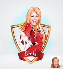 Kişiye Özel İsimli Kadın Tasarımlı Dijital Karikatür-34