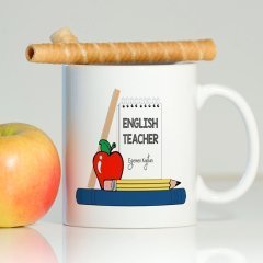 Kişiye Özel Mesleki İngilizce Öğretmeni Beyaz Kupa Bardak - 2