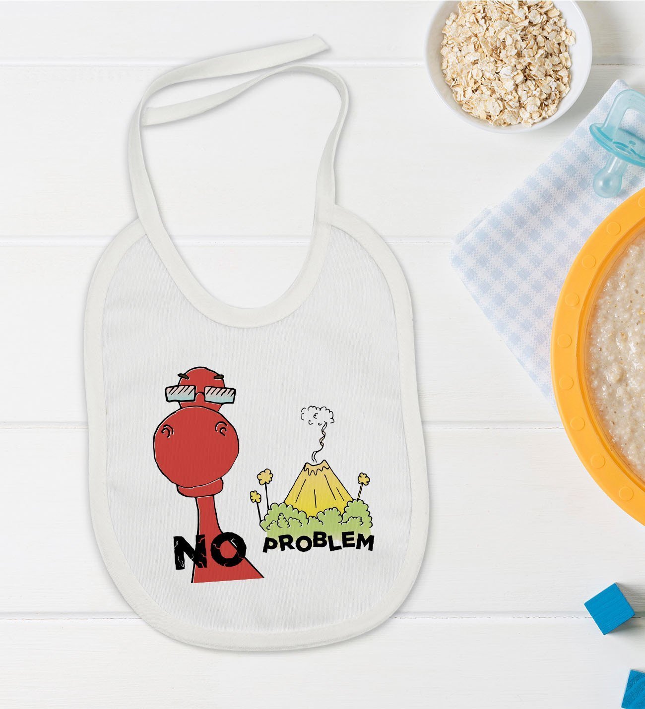 BK Kids No Problem Tasarımlı Bebek Mama Önlüğü - Model 1