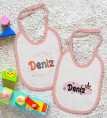 BK Kids Kişiye Özel İsimli 2’li Pembe Mama Önlüğü-15