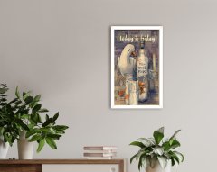 BK Home Rakı Tasarımlı Dekoratif Ahşap Beyaz Çerçeveli Tablo-4