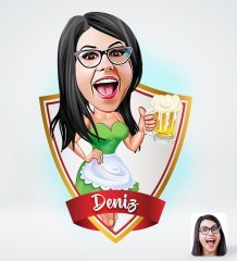 Kişiye Özel İsimli Kadın Tasarımlı Dijital Karikatür-30