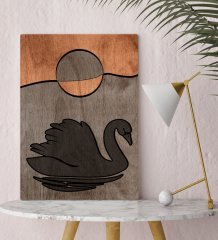 BK Home Kuğu Tasarımlı Kanvas Tablo 30x50cm-1