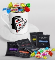Kişiye Özel Psikiyatrist Türk Kahvesi Fincanı Selamlique Karışık Türk Kahvesi ve Haribo Şeker Hediye Seti-3