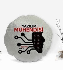 Kişiye Özel İsimli Yazılım Mühendisi Tasarımlı Dekoratif Kırlent Yastık-2