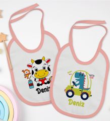 BK Kids Kişiye Özel İsimli 2’li Pembe Mama Önlüğü-14