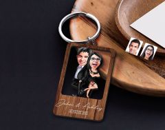 BK Gift Sevgililere Özel Karikatür Ahşap Anahtarlık, Sevgililer Günü Hediyesi, Yıl Dönümü Hediyesi, Doğum Günü Hediyesi-5