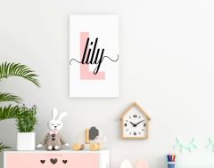 BK Gift Çocuklara Özel İsimli Bebek Odası Kanvas Tablo 30x50cm, Bebek Odası Dekoru, Bebek Hediyesi, Ev Dekorasyonu-3