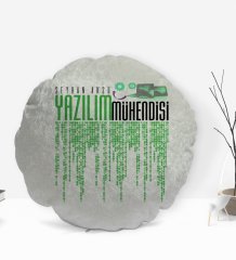 Kişiye Özel İsimli Yazılım Mühendisi Tasarımlı Dekoratif Kırlent Yastık-1