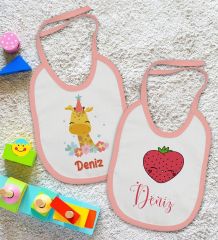 BK Kids Kişiye Özel İsimli 2’li Pembe Mama Önlüğü-13