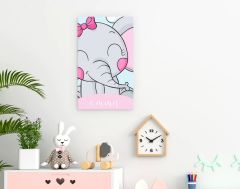 BK Gift Çocuklara Özel İsimli Bebek Odası Kanvas Tablo 30x50cm, Bebek Odası Dekoru, Bebek Hediyesi, Ev Dekorasyonu-2