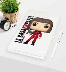 Kişiye Özel La Casa De Papel Beyaz Defter Kalem Seti - 29