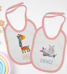 BK Kids Kişiye Özel İsimli 2’li Pembe Mama Önlüğü-11