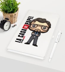 Kişiye Özel La Casa De Papel Beyaz Defter Kalem Seti - 28