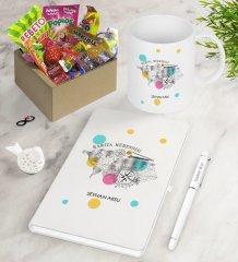 Kişiye Özel Harita Mühendisi Nostaljik Lezzetler Defter Kalem Kupa Hediye Seti-2