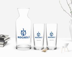 Kişiye Özel Renkli Baskılı Kocaeli Tasarımlı Turistik İkili Rakı Bardağı ve Karaf Hediye Seti-1