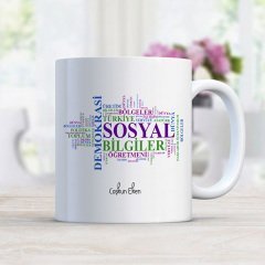 Kişiye Özel Mesleki Sosyal Bilgiler Öğretmeni Beyaz Kupa Bardak - 1