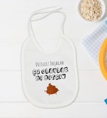 BK Kids Düzelcez İnşallah Tasarımlı Beyaz Bebek Body Zıbın ve Mama Önlüğü Hediye Seti-1