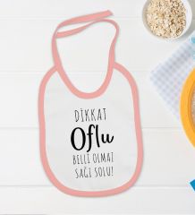 BK Kids Dikkat Oflu Tasarımlı Pembe Bebek Body Zıbın ve Mama Önlüğü Hediye Seti-1