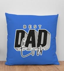 BK Gift Kişiye Özel İsimli Babalar Günü Tasarımlı Mavi Kırlent Yastık-3 Babaya Hediye, Ev Dekorasyonu, Babalar Günü Hediyesi