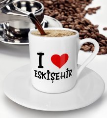 BK Gift I Love Eskişehir Tasarımlı Türk Kahvesi Fincanı - Model 1