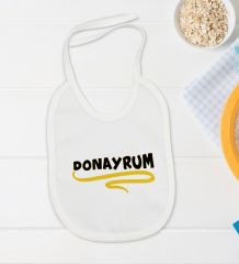 BK Kids Donayrum Tasarımlı Beyaz Bebek Body Zıbın ve Mama Önlüğü Hediye Seti-1