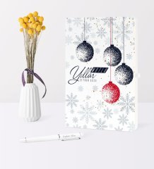 Kişiye Özel Yılbaşı Mutlu Yıllar Temalı Beyaz Defter Kalem Seti - 13
