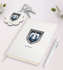 Kişiye Özel Türk Hava Kuvvetleri Beyaz Defter Kalem ve Anahtarlık Hediye Seti