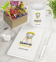 Kişiye Özel Elektrik Mühendisi Nostaljik Lezzetler Defter Kalem Kupa Hediye Seti