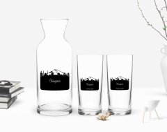 Kişiye Özel Renkli Baskılı Kayseri Tasarımlı Turistik İkili Rakı Bardağı ve Karaf Hediye Seti-2