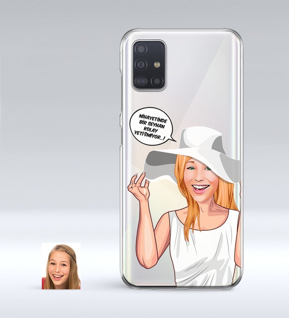 Kişiye Özel Bayan Kolay Yetişmiyor Karikatürlü Samsung Galaxy A51 İnce Şeffaf Silikon Telefon Kapağı-6