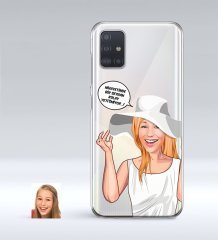 Kişiye Özel Bayan Kolay Yetişmiyor Karikatürlü Samsung Galaxy A51 İnce Şeffaf Silikon Telefon Kapağı-6