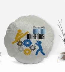 Kişiye Özel İsimli Üretim Mühendisi Tasarımlı Dekoratif Kırlent Yastık-2