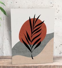 BK Gift Minimalist Style Plant Tasarımlı Dekoratif Mini Kanvas Tablo 15x20cm-1