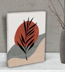 BK Gift Minimalist Style Plant Tasarımlı Dekoratif Mini Kanvas Tablo 15x20cm-1