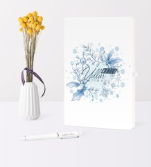 Kişiye Özel Yılbaşı Mutlu Yıllar Temalı Beyaz Defter Kalem Seti - 12