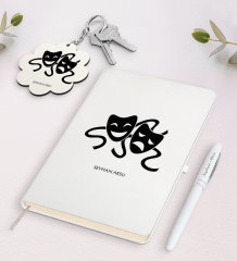 Kişiye Özel Tiyatro Sanatçısı Beyaz Defter Kalem ve Anahtarlık Hediye Seti