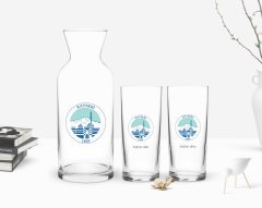 Kişiye Özel Renkli Baskılı Kayseri Tasarımlı Turistik İkili Rakı Bardağı ve Karaf Hediye Seti-1