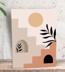 BK Gift Minimalist Landscape Tasarımlı Dekoratif Mini Kanvas Tablo 15x20cm-3