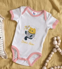 BK Kids Kişiye Özel Pembe Bebek Body Zıbın - Model 194