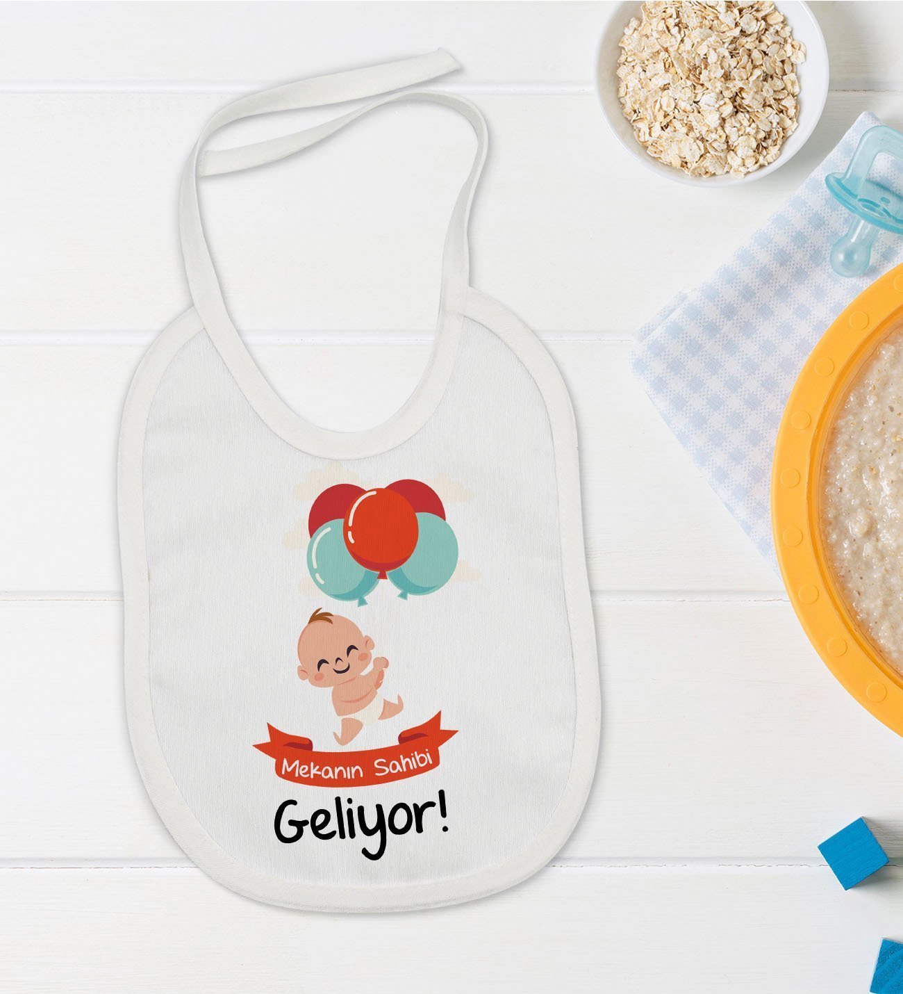 BK Kids Mekanın Sahibi Geliyor Tasarımlı Bebek Mama Önlüğü - Model 1