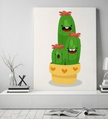 BK Gift Kaktüs Tasarımlı Kanvas Tablo 50x70cm-12