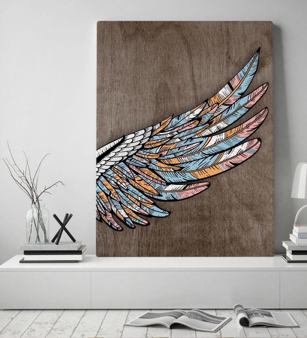BK Home Kanat Tasarımlı Kanvas Tablo 50x70cm-2