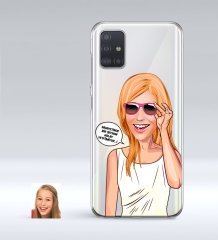 Kişiye Özel Bayan Kolay Yetişmiyor Karikatürlü Samsung Galaxy A51 İnce Şeffaf Silikon Telefon Kapağı-4