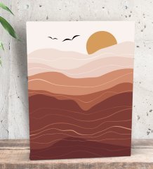 BK Gift Minimalist Landscape Tasarımlı Dekoratif Mini Kanvas Tablo 15x20cm-2